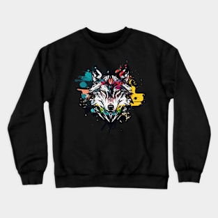 Graffiti Paint Wolf Creative Inspiration Crewneck Sweatshirt